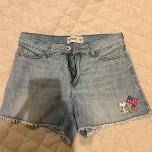 Abercrombie Kids Girls High Rise Relaxed Snoopy Short Sz 13/14